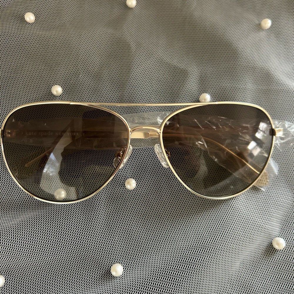 Kate Spade Emmaline Silver Aviator Sunglasses NWOT - Picture 4 of 10